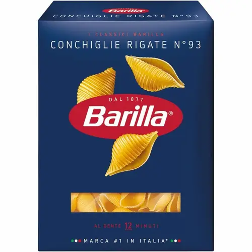 Макаронные изделия Barilla Conchiglie Rigate n.93, из твёрдых сортов пшеницы