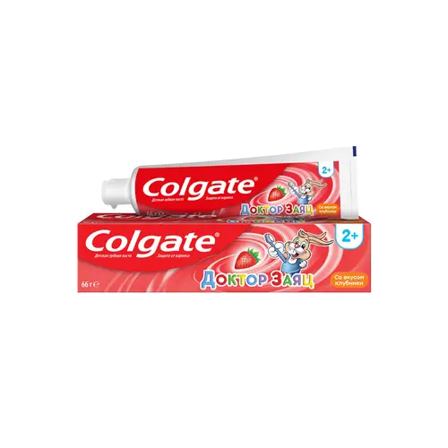 Зубная паста детская Colgate Доктор Заяц со вкусом клубники, 50мл