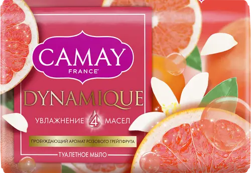 Твердое мыло Camay Dynamique с ароматом розового грейпфрута 