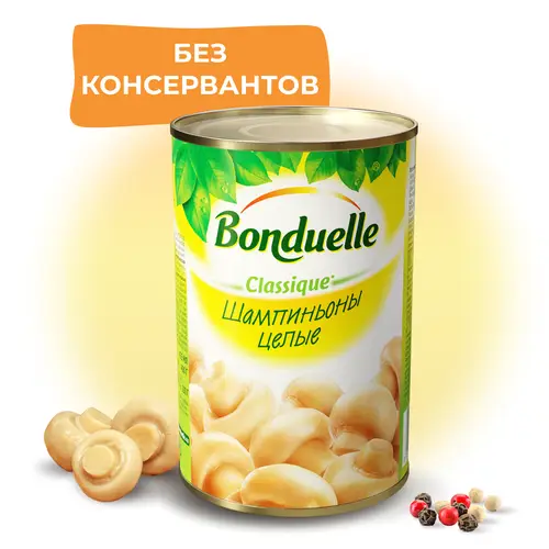 Шампиньоны консервированные Bonduelle, целые, 400 г