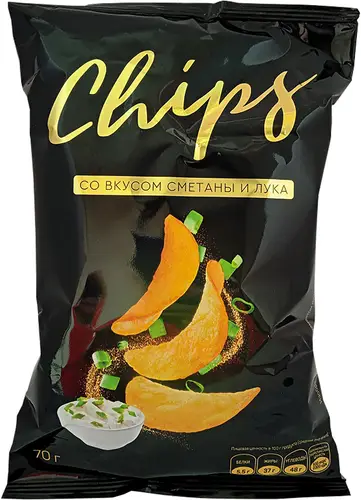 Чипсы со вкусом сметаны и лука Chips 70г