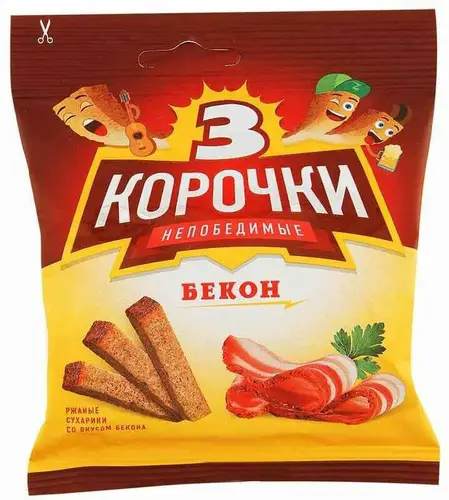 Сухарики ржаные бекон 3 Корочки 40 г