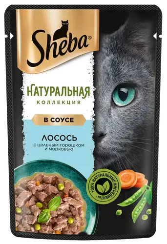 Влажный корм для кошек Sheba Nature's Collection с лососем и горохом