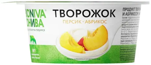 Продукт творожный Эконива Творожок с персиком и абрикосом 5%, 125г