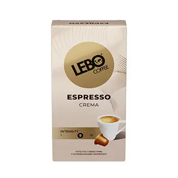 Кофе молотый в капсулах LEBO Espresso crema натуральный жареный, 10кап