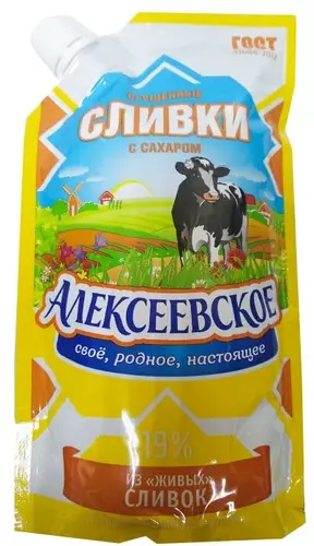 Сливки сгущенные Алексеевские с сахаром 19% 270г