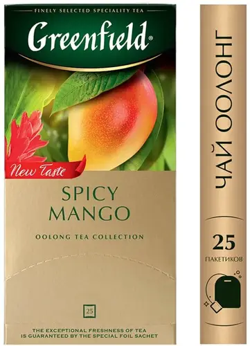 Чай Greenfield Spicy Mango зелёный в пакетиках, 25x1.5г