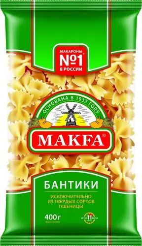 Макаронные изделия Макфа Бантики Группа А Бантики вес