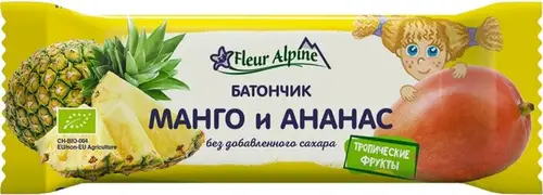 Батончик Тропический Fleur Alpine Манго и Ананас, для всей семьи