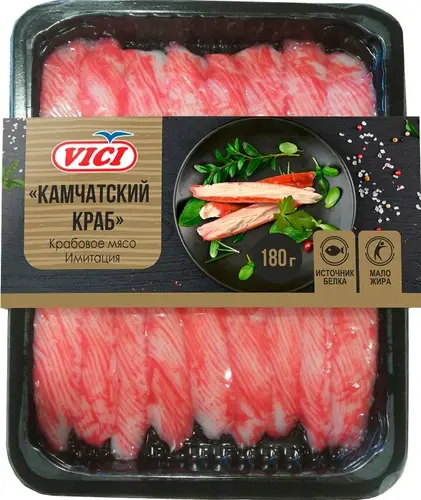 Крабовое мясо Vici Камчатский краб охлажденное 180г