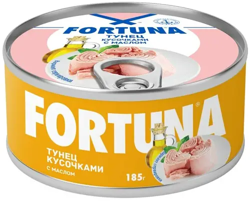 Тунец Fortuna кусочками с маслом 185г