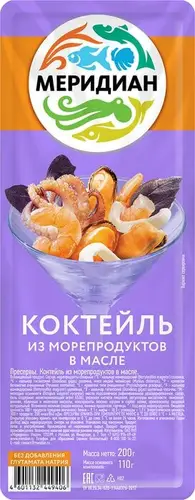 Коктейль из морепродуктов Меридиан в масле 200г