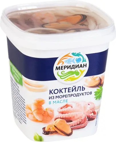 Коктейль Меридиан из морепродуктов в масле