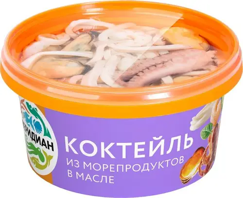 Коктейль Меридиан из морепродуктов в масле 430г