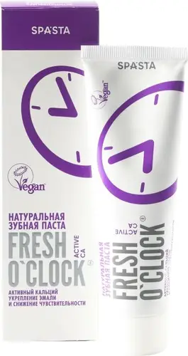 Зубная паста Spasta Fresh O'clock Активный кальций укрепление эмали и снижение чувствительности