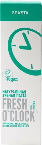 Зубная паста натуральная Spasta Fresh O`Clock Ice Herbs