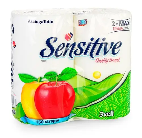 Полотенца бумажные Sensitive quality brand, 2 рулона, 150 листов