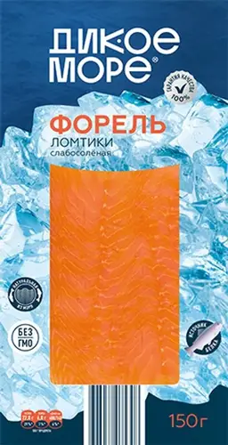 Форель Дикое Море радужная слабосолёная ломтики, 150г