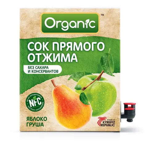 Органик, сок organic 3л грушевый, цена за шт, ШК: 4700004960022