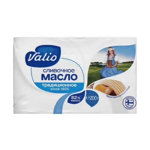 Valio, масло сливочное valio 200гр.82% традиционное, цена за шт, ШК: 6408432061141