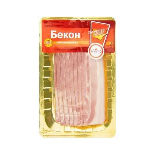 Царицыно, бекон царицыно 150гр нарезка в/к в/с, цена за шт, ШК: 4601657046357