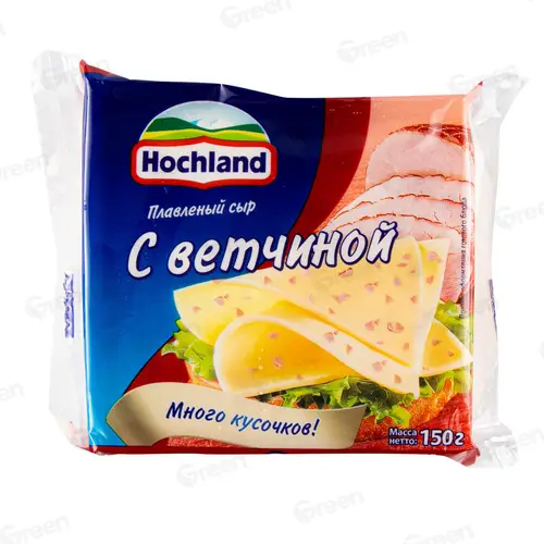 Сыр плавленый ломтевой Hochland с ветчиной 45% п/п