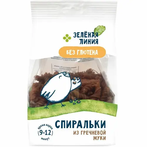 Спиральки из гречневой муки Зелёная Линия, 250г