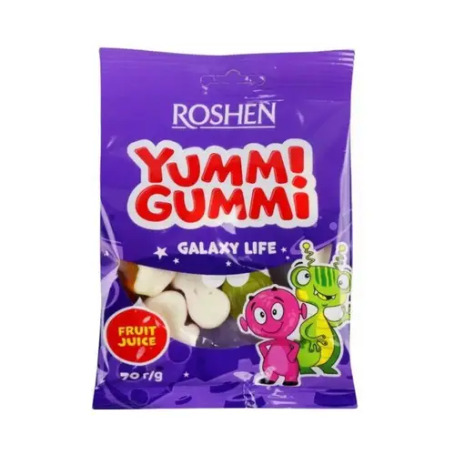 МАРМЕЛАД ROSHEN 70ГР YUMMI GUMMI GALAXY LIFE, ШК: 4823077636356