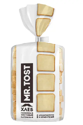 Хлеб тостовый пшеничный "Mr.TOST" нар. 0,45кг пакет Минскхлебпром №4