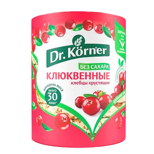 Хлебцы хрустящие «Dr.Korner» злаковый коктейль клюквенный, 100 г