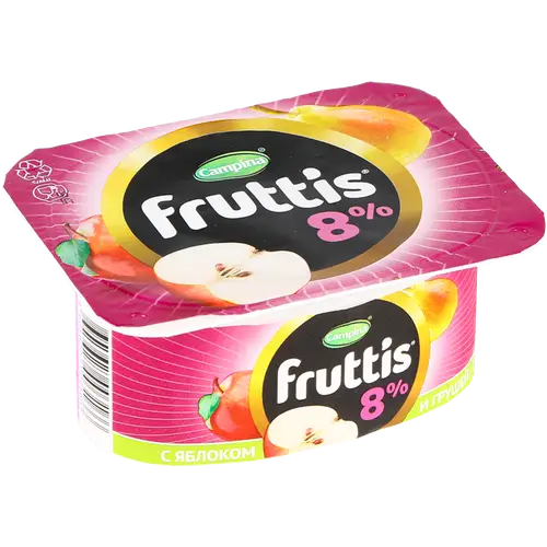 Йогуртный продукт «Fruttis» груша, яблоко, клубника, 8%, 115 г