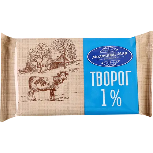 Творог «Молочный мир» классический, 1%, 180 г