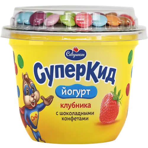 Йогурт «СуперКид» клубника-конфеты, 103 г