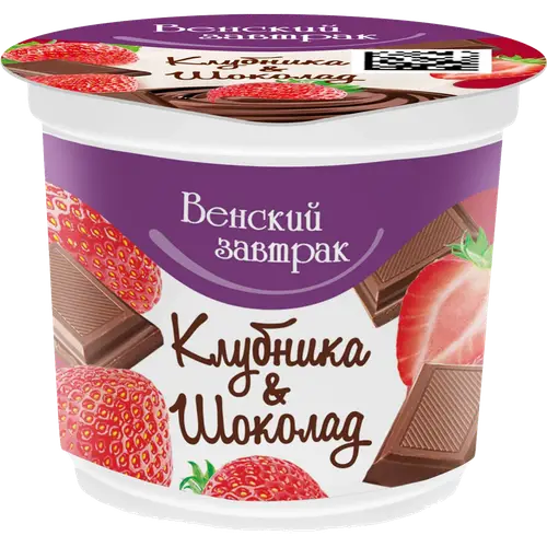 Творожный десерт «Венский завтрак» клубника-шоколад, 4%, 150 г