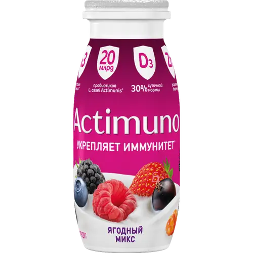 Кисломолочный продукт «Actimuno» ягодный микс 1,5%, 95 г