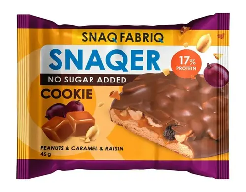 Печенье Snaq Fabriq Арахис изюм и карамель глазированное 45г