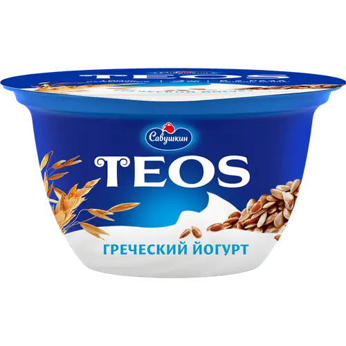 Йогурт греческий «Teos» злаки с клетчаткой льна, 2%, 140 г