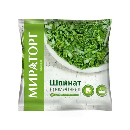 Мираторг, шпинат мираторг 400гр измельченный, цена за шт, ШК: 4610085956503