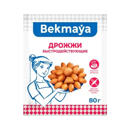 ДРОЖЖИ BEKMAYA 80гр СУХИЕ БЫСТРОДЕЙСТВУЮЩИЕ, ШК: 4607171480387