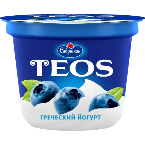 Йогурт греческий «Teos» с черникой, 2.0%, 250 г