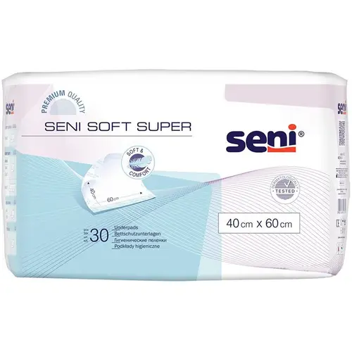 Пеленки одноразовые впитывающие Seni Super Soft 40х60см.30 шт. х 4 упак.