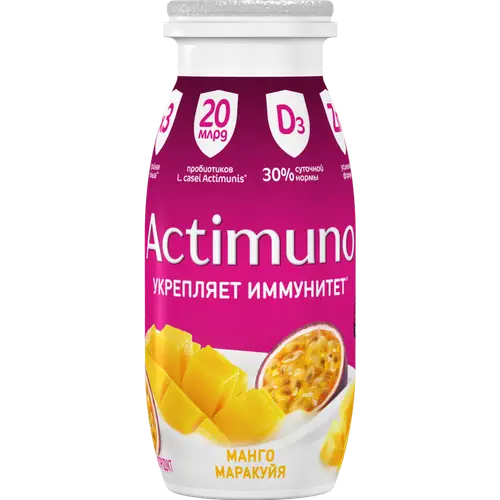 Кисломолочный продукт «Actimuno» манго, маракуйя и цинк, 1.5%, 95 г