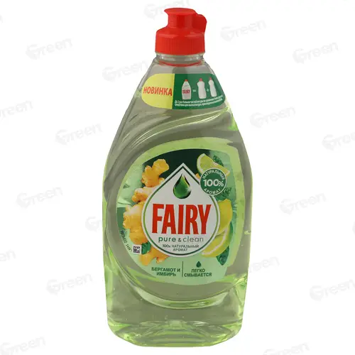 Средство для мытья посуды Fairy Pure And Clean Бергамот и Имбирь