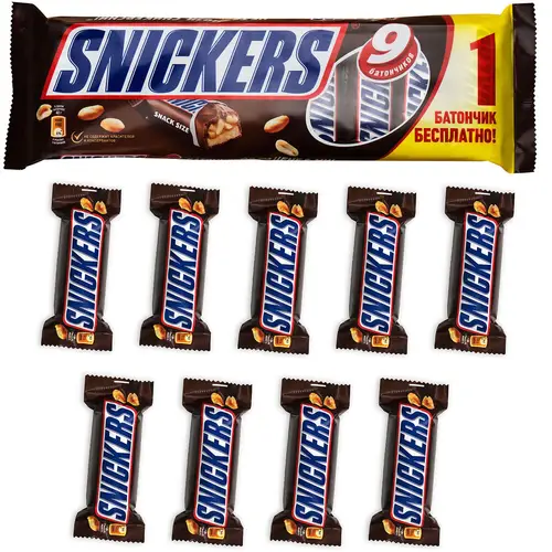 Конфета SNICKERS гиперпак вес 9х40г Марс РОССИЯ