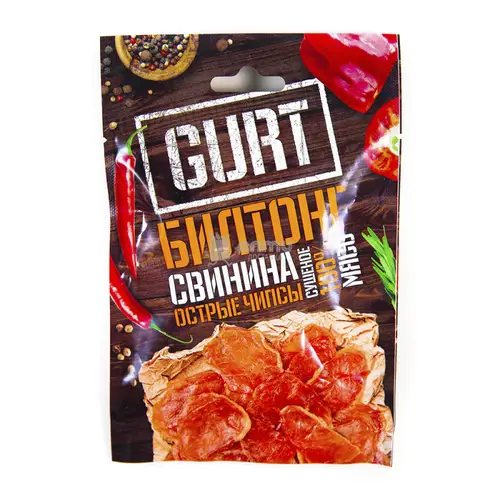 Продукт сыровяленый из свинины Gurt Чипсы острые, 27г