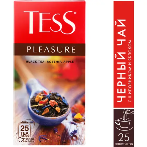 Чай черный «Tess» Pleasure, 25х1.5 г