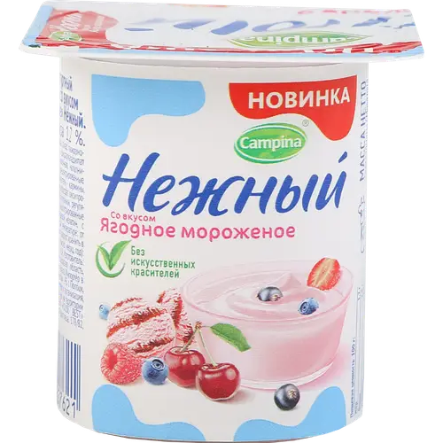 Йогуртный продукт «Нежный» ягодное мороженое, 1.2%, 100 г