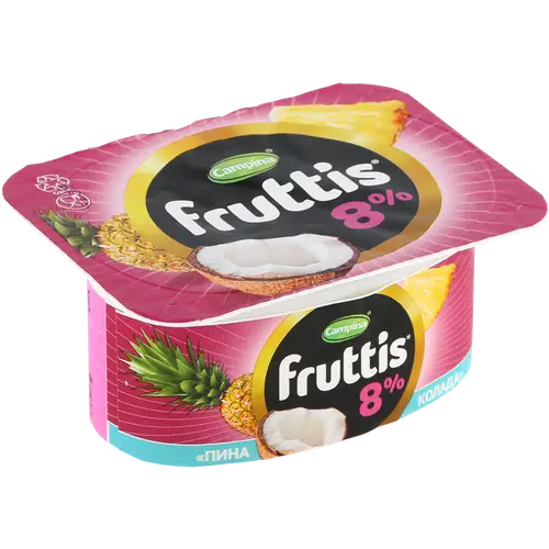 Йогуртный продукт «Fruttis» Суперэкстра, банана-сплит/пина колада, 8%, 115 г