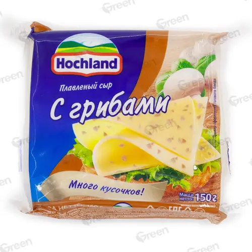 Сыр плавленый HOCHLAND с грибами ломтики 150г