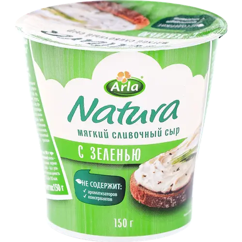 Сыр мягкий «Arla Natura» с зеленью, 55%, 150 г